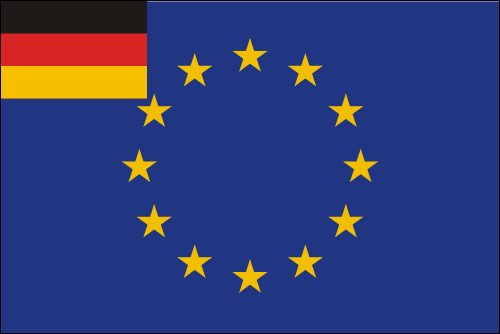 PAVILLON EUROPE + ALLEMAGNE 20X30cm ETAMINE