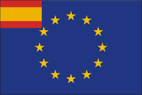 PAVILLON EUROPE + ESPAGNE 20X30cm ETAMINE