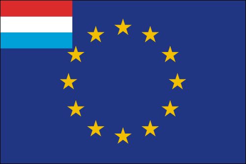 PAVILLON EUROPE + LUXEMBOURG 30X45cm ETAMINE