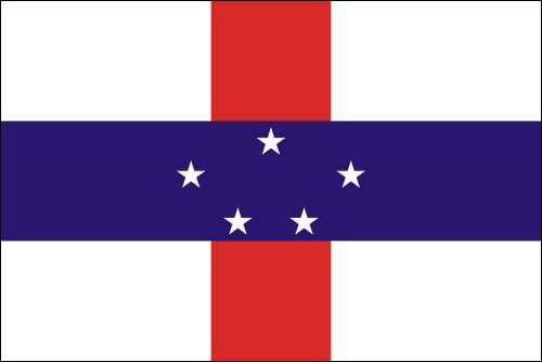 PAVILLON ANTILLES NEHERLANDAISES 20X30cm ETAMINE