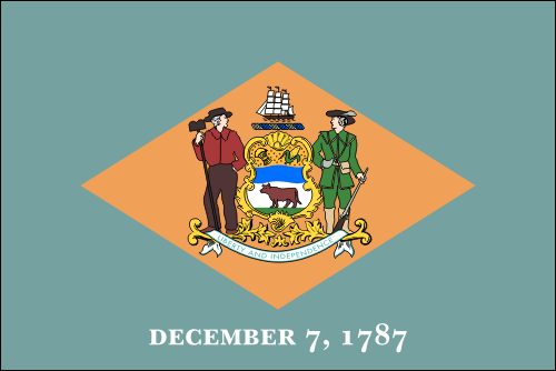 PAVILLON DELEWARE ETAT USA 20x30cm ETAMINE