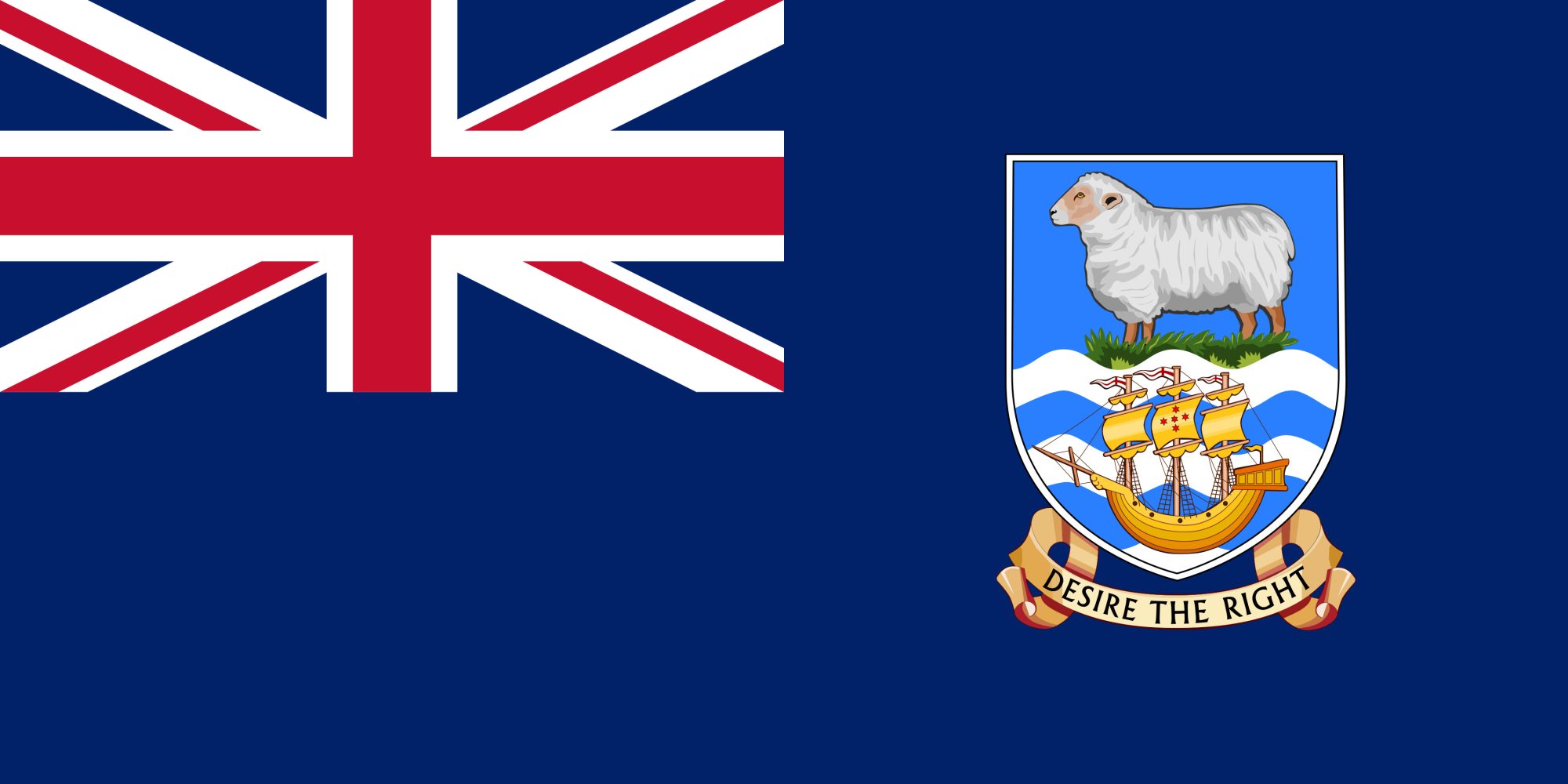 PAVILLON FALKLAND ISLANDS NAVAL ENSIGN 20X30cm ETAMINE