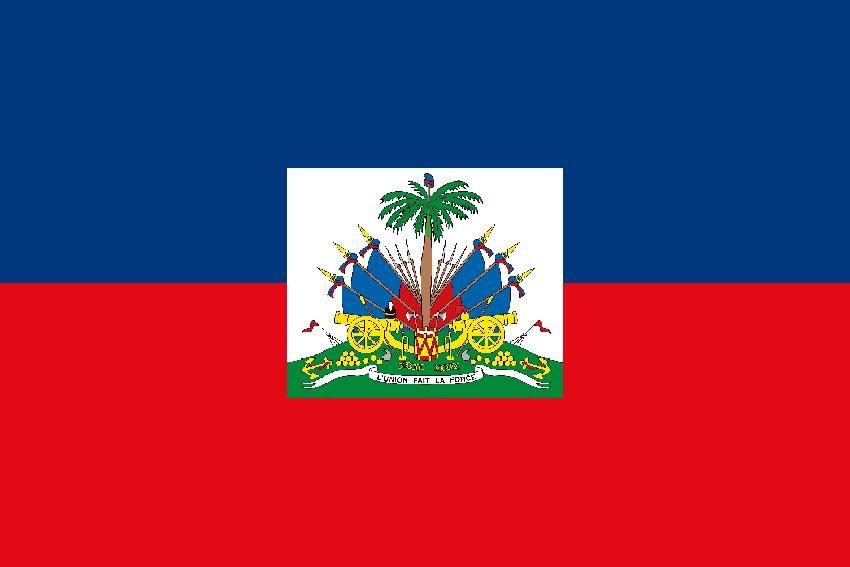 PAVILLON HAITI STATE FLAG 20X30cm ETAMINE