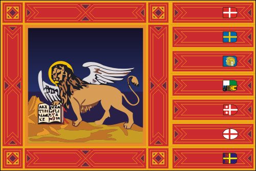 PAVILLON ITALIE VENISE COMPTAT 30X45cm ETAMINE