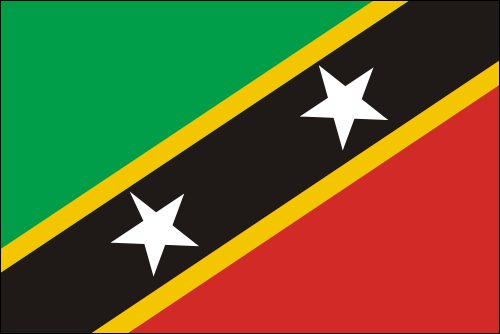 PAVILLON ST KITTS  et  NEVIS 20X30cm ETAMINE