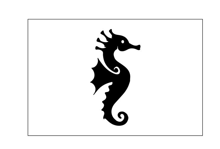 PAVILLON HIPPOCAMPE NOIR 30X45 CM ETAMINE FANTAISIE