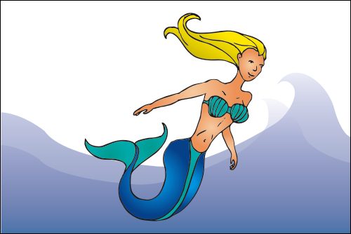 PAVILLON SIRENE 30X45 CM FANTAISIE  ETAMINE