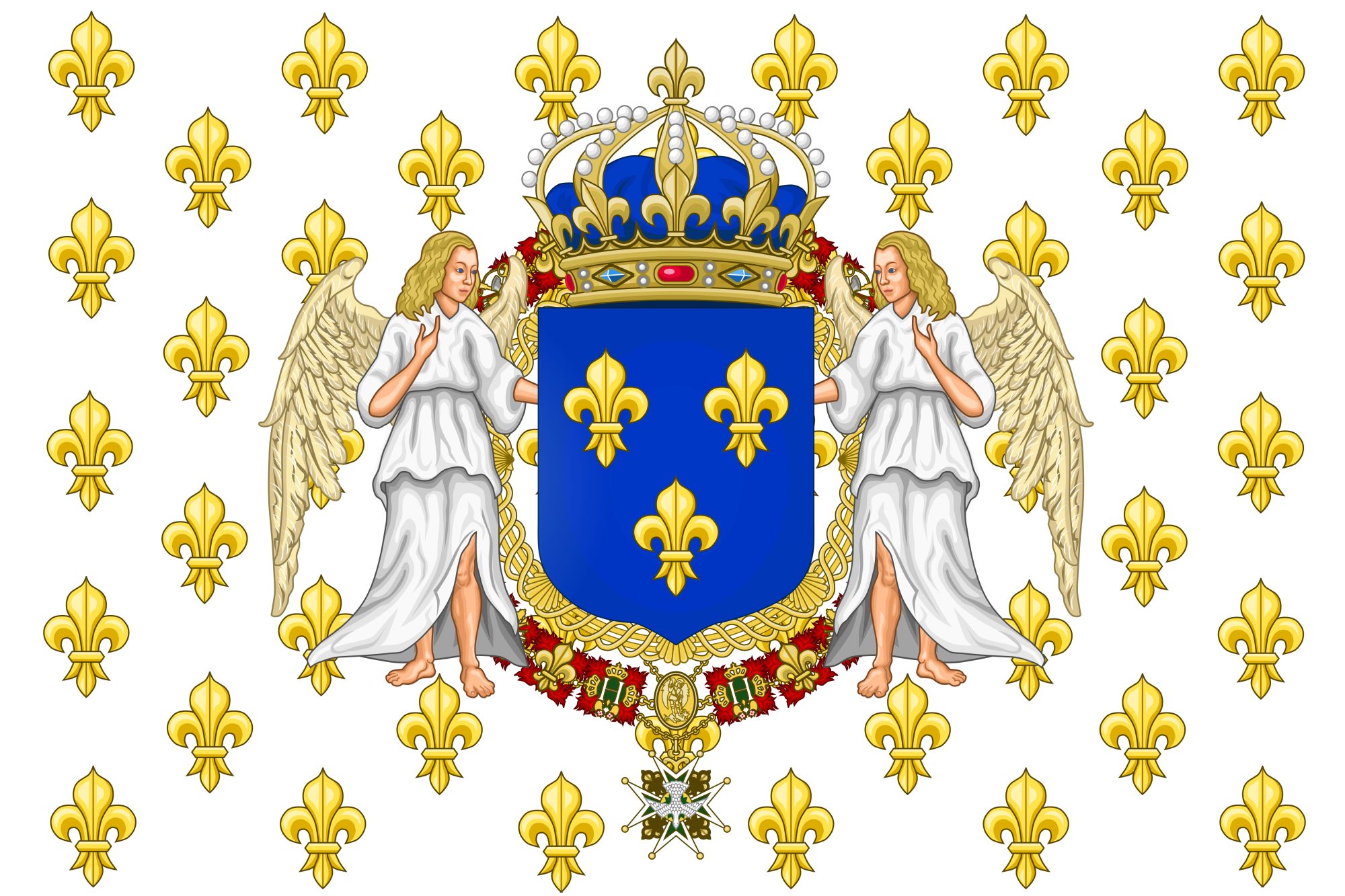 PAVILLON FRANCE ROYALISTE 100x150cm SPECIAUX ETAMINE