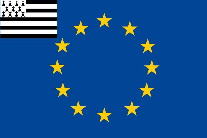 PAVILLON EUROPE + BRETAGNE 30X45cm ETAMINE