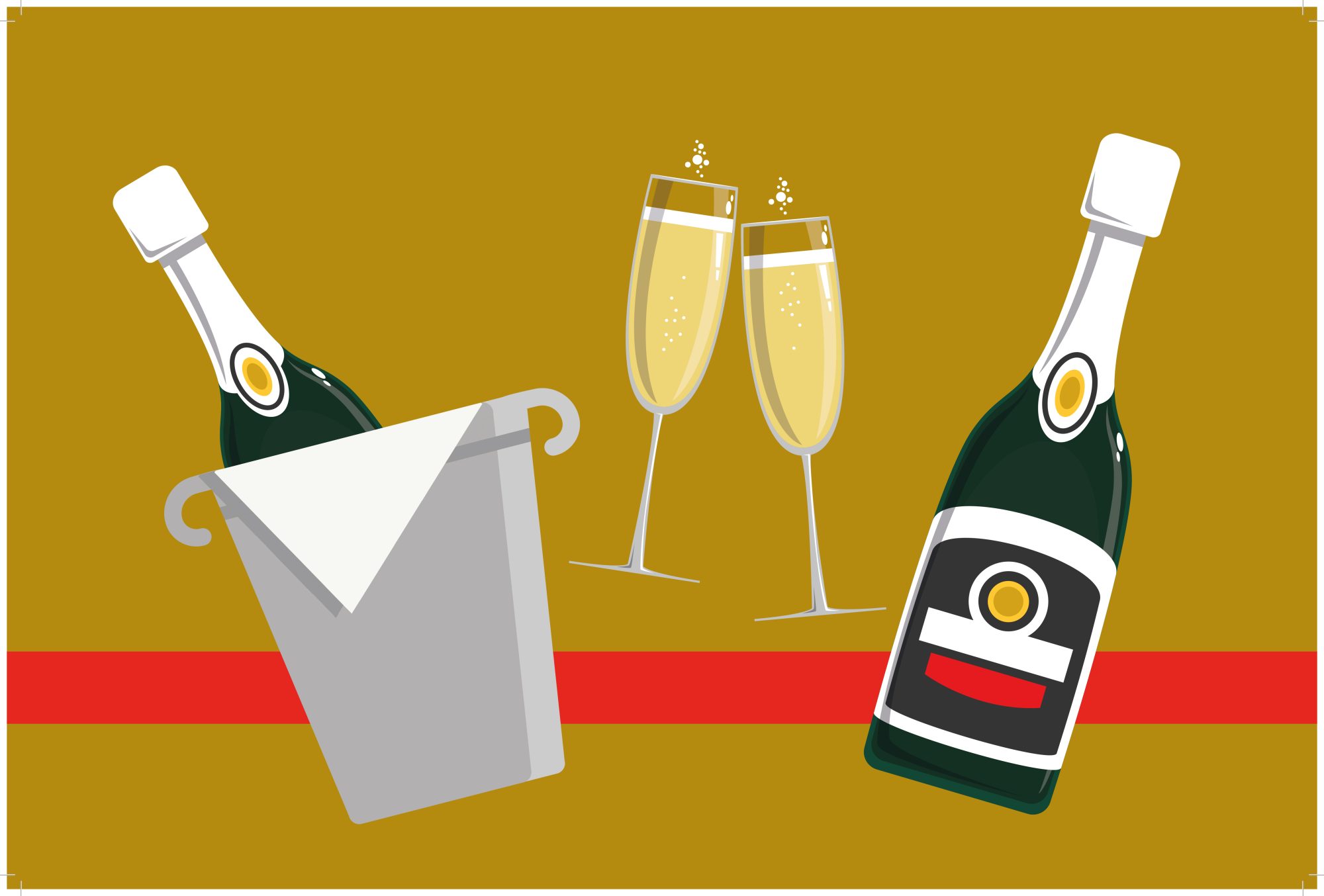 PAVILLON CHAMPAGNE 2 30X45 CM ETAMINE FANTAISIE