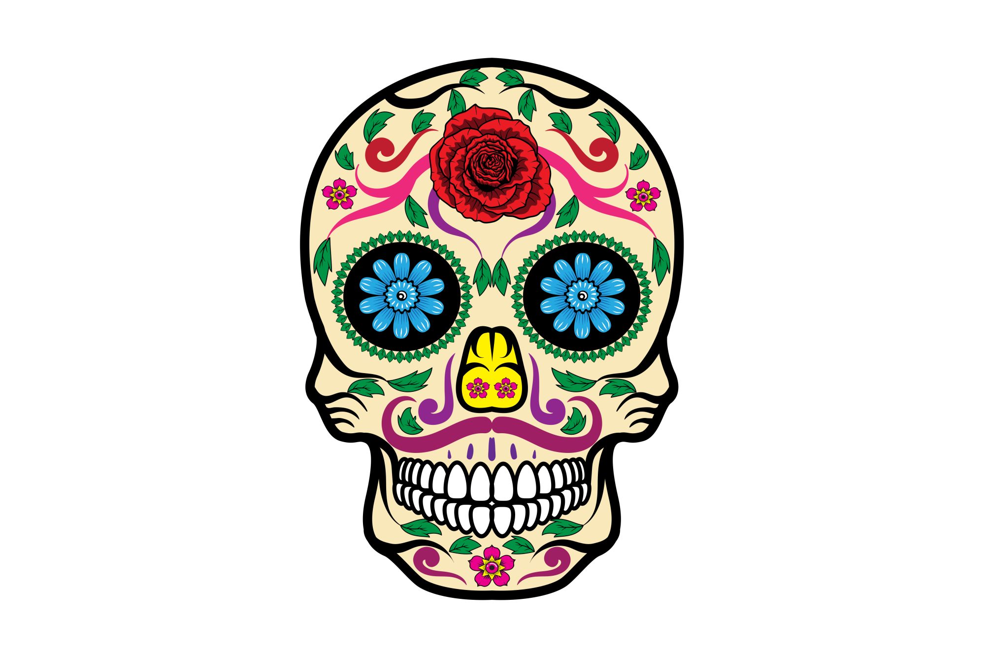 PAVILLONS TETE MORT MEXICAINE 30x45cm ETAMINE FANTAISIE
