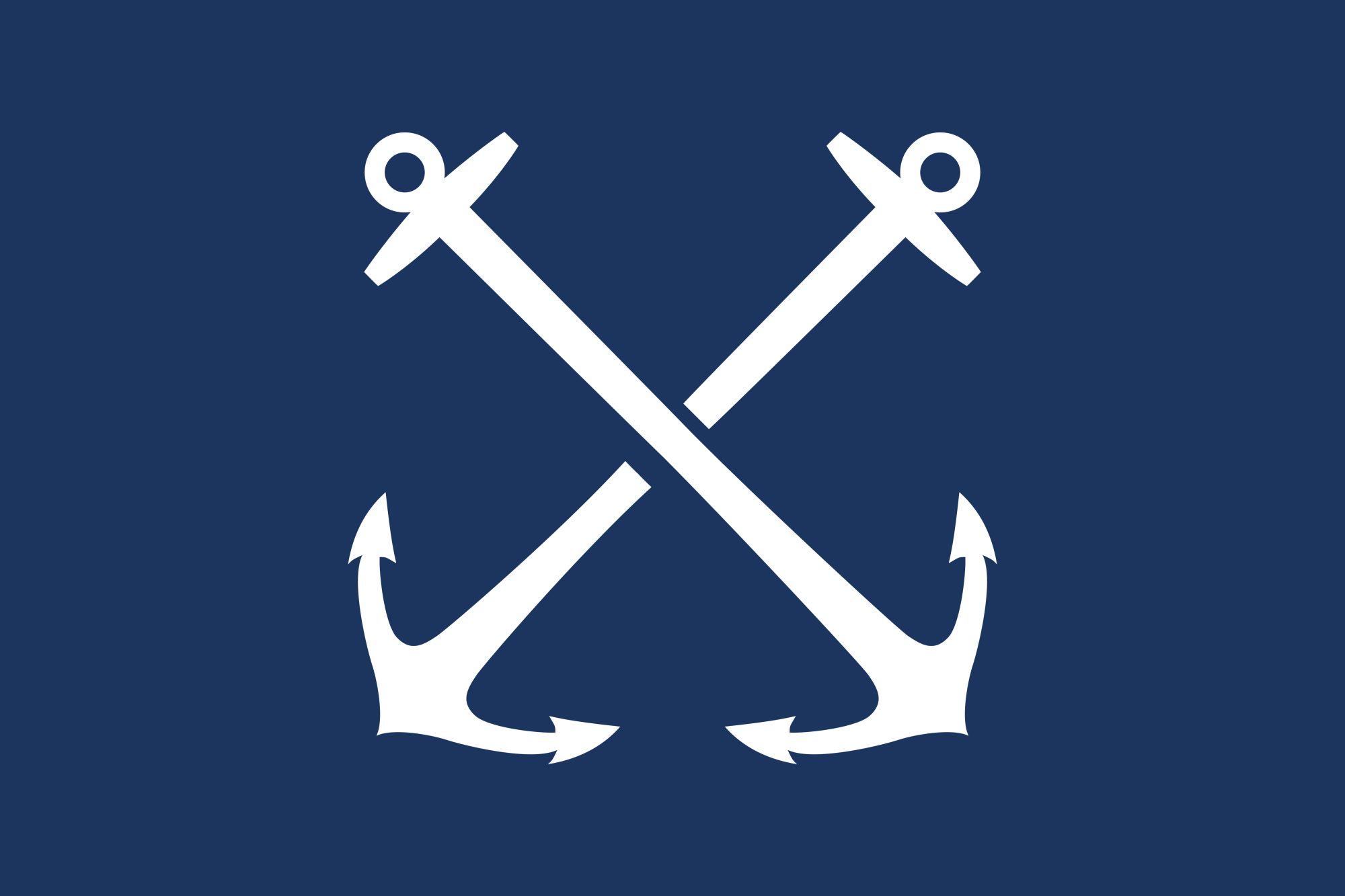 PAVILLON DOUBLE ANCRE BLEU RECTANGULAIRE 30x45cm ETAMINE FANTAISIE