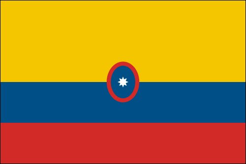 PAVILLON COLOMBIE CIVIL ENSIGN 20X30cm ETAMINE